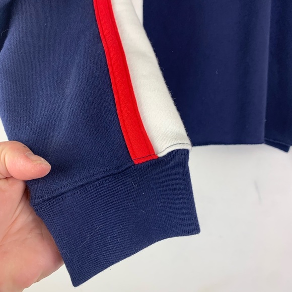 Levi’s Women’s Cropped Hoodie Red White Blue NWT - Picture 3 of 7